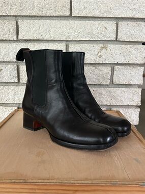 Manu Atelier Black Squared Toe Chelsea Boots EU 36